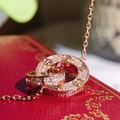 [Rani Jewelry] LOVE  FULL DIAMOND PENDANT NECKLACE