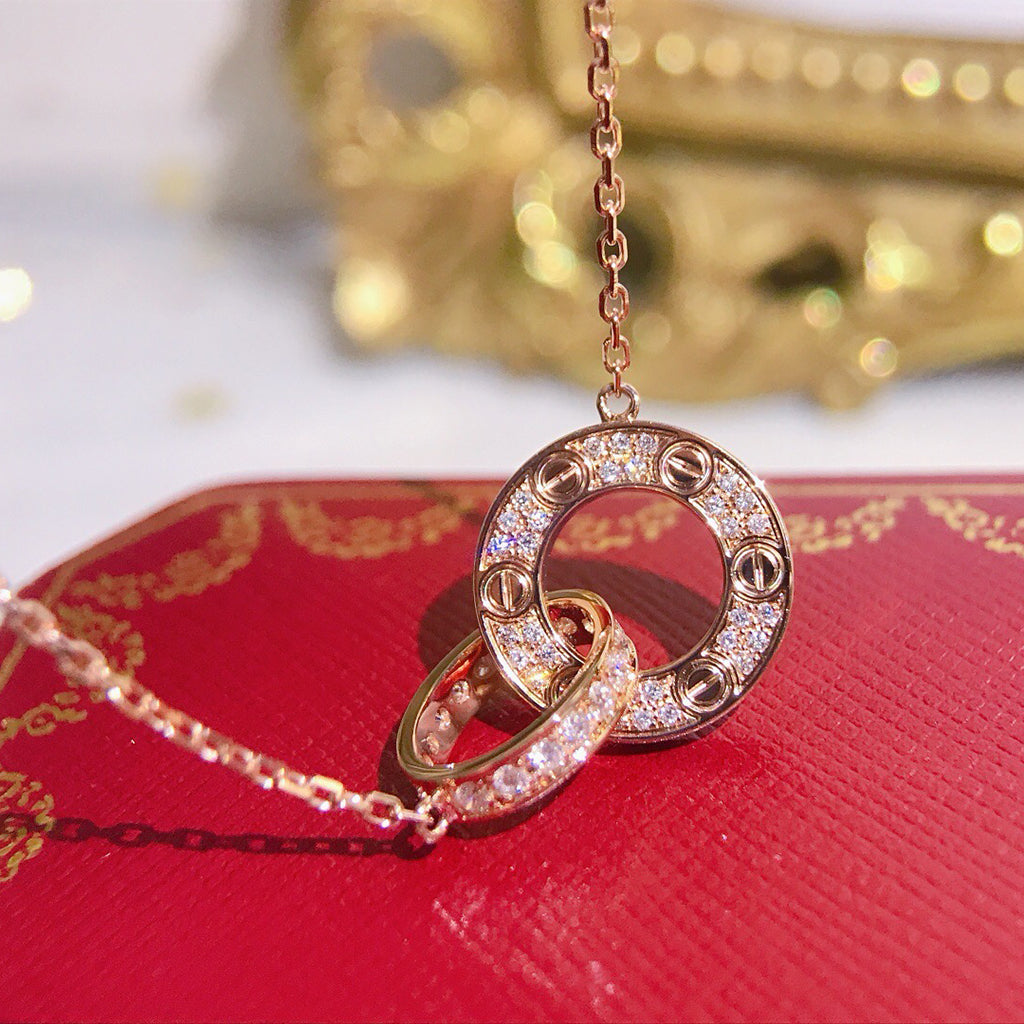 [Rani Jewelry] LOVE  FULL DIAMOND PENDANT NECKLACE