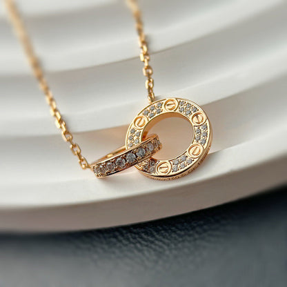 [Rani Jewelry] LOVE  FULL DIAMOND PENDANT NECKLACE