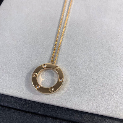 [Rani Jewelry] LOVE NECKLACE 16MM 3 DIAMONDS