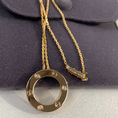 [Rani Jewelry] LOVE NECKLACE 16MM 3 DIAMONDS