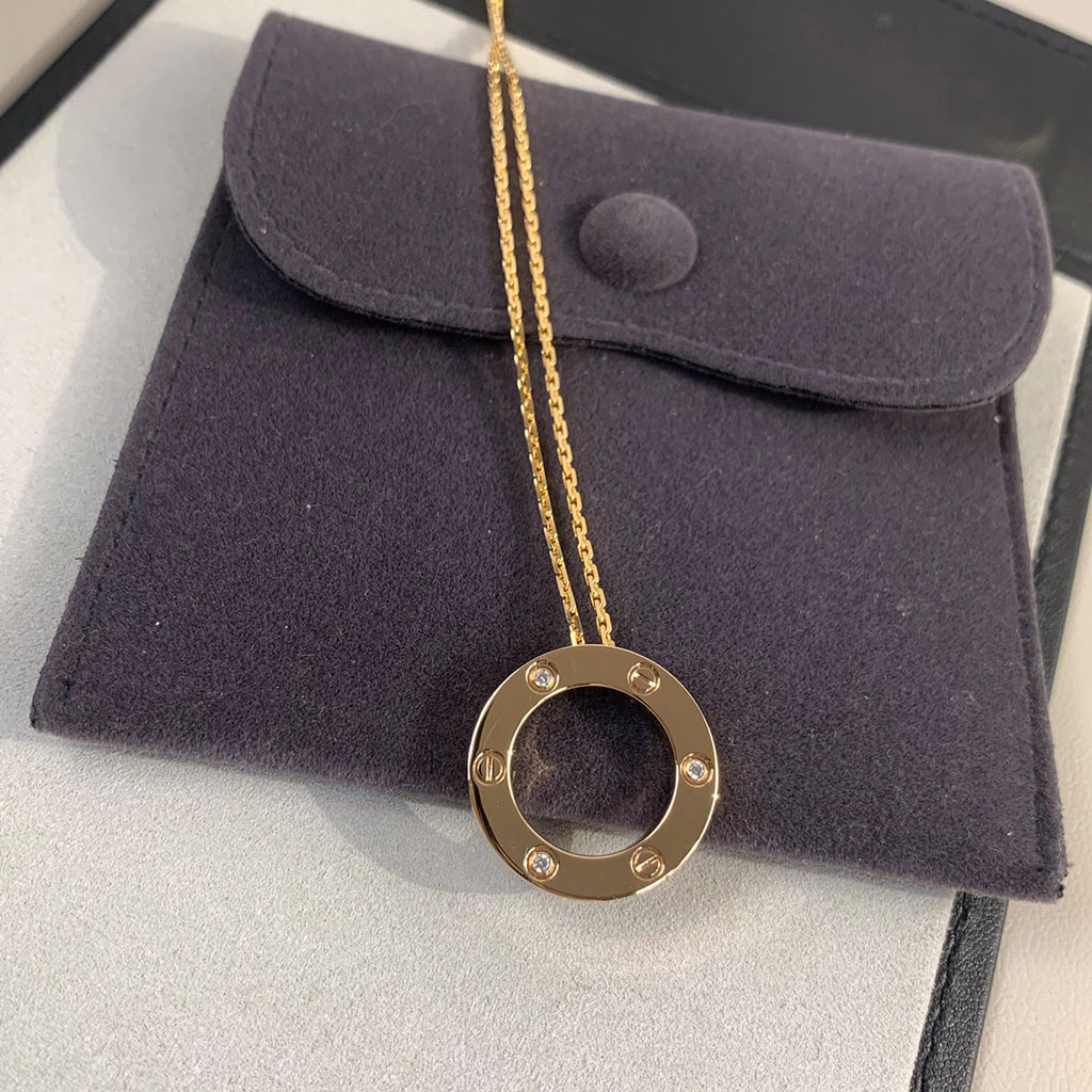 [Rani Jewelry] LOVE NECKLACE 16MM 3 DIAMONDS
