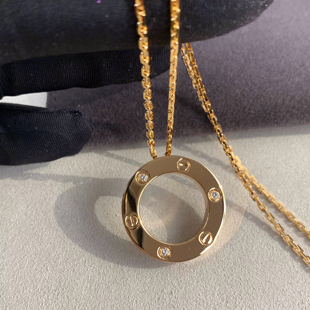 [Rani Jewelry] LOVE NECKLACE 16MM 3 DIAMONDS