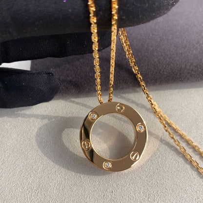 [Rani Jewelry] LOVE NECKLACE 16MM 3 DIAMONDS