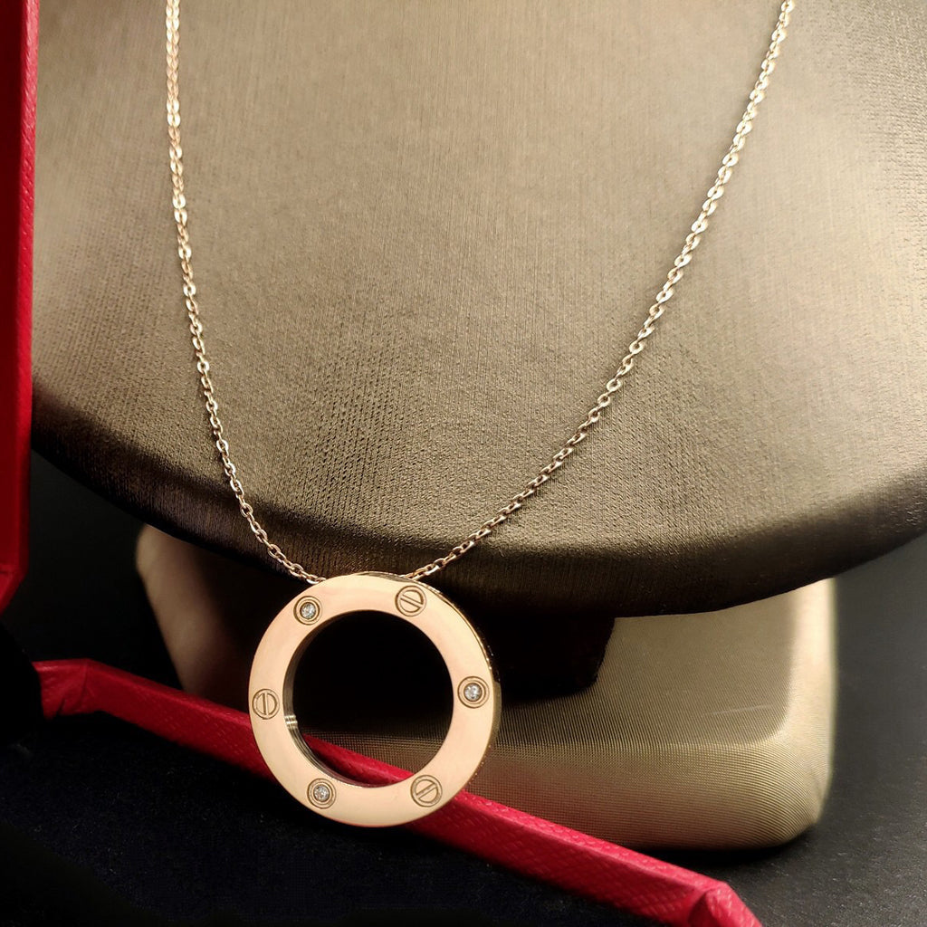 [Rani Jewelry] LOVE NECKLACE 16MM 3 DIAMONDS