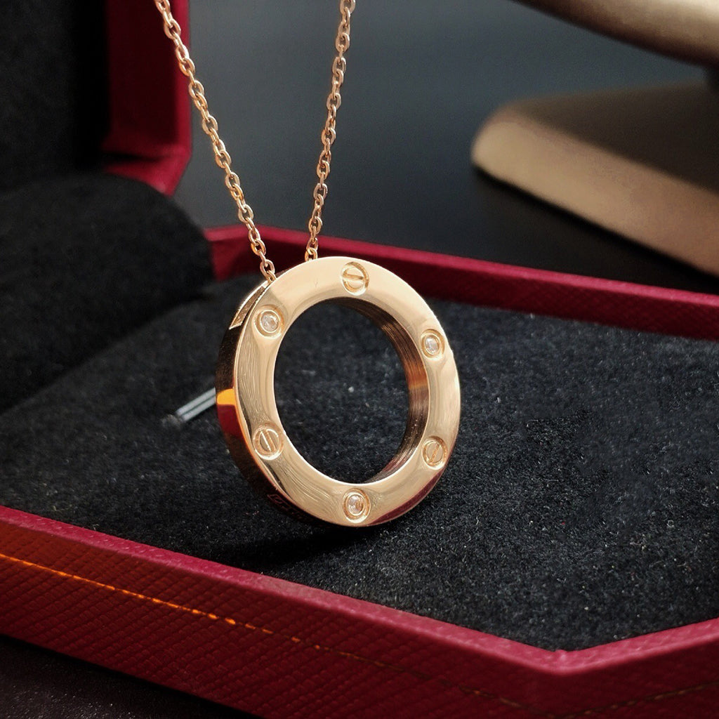 [Rani Jewelry] LOVE NECKLACE 16MM 3 DIAMONDS