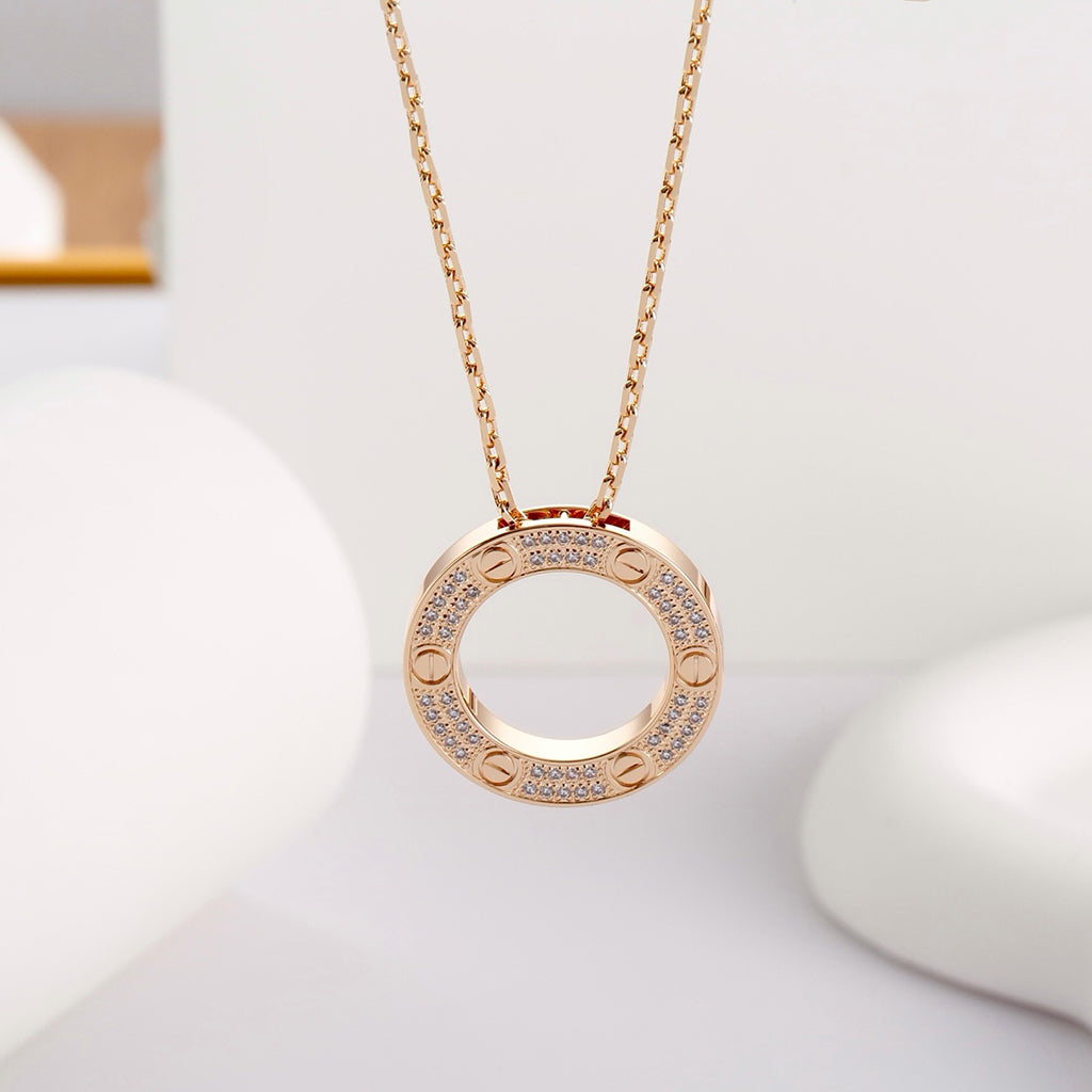 [Rani Jewelry] LOVE NECKLACE 16MM  FULL DIAMOND