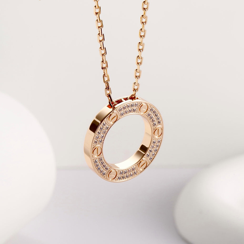 [Rani Jewelry] LOVE NECKLACE 16MM  FULL DIAMOND