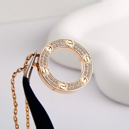[Rani Jewelry] LOVE NECKLACE 16MM  FULL DIAMOND