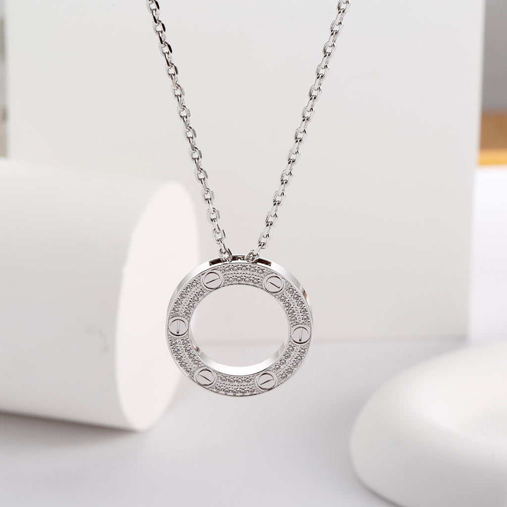[Rani Jewelry] LOVE NECKLACE 16MM  FULL DIAMOND