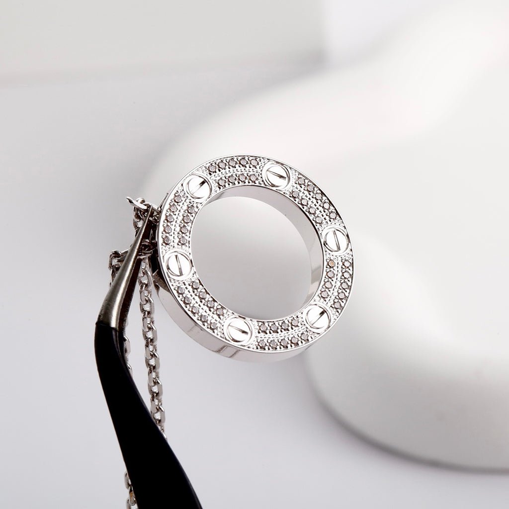 [Rani Jewelry] LOVE NECKLACE 16MM  FULL DIAMOND