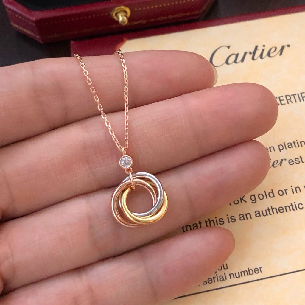 [Rani Jewelry] TRINITY  NECKLACE 1 DIAMOND