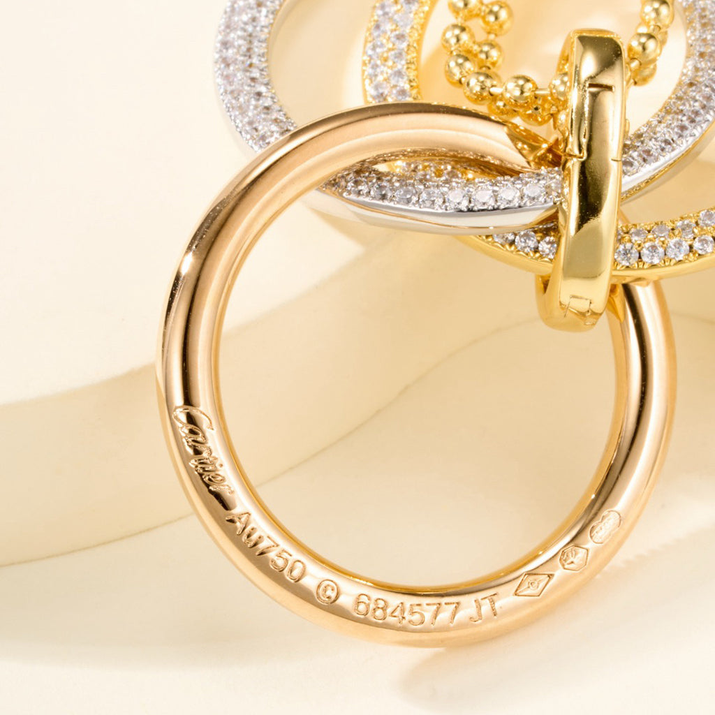 [Rani Jewelry] TRINITY LARGE FULL DIAMOND  NECKLACE