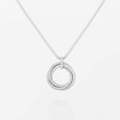 [Rani Jewelry] TRINITY LARGE FULL DIAMOND  NECKLACE