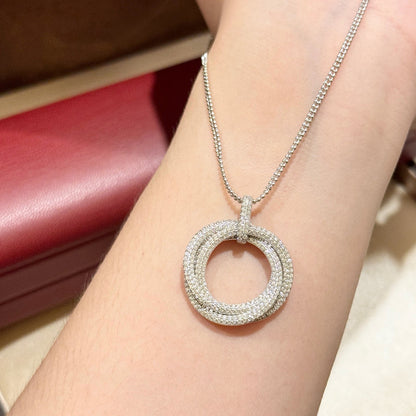 [Rani Jewelry] TRINITY LARGE FULL DIAMOND  NECKLACE