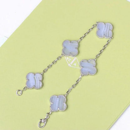[Rani Jewelry] CLOVER 5 MOTIF PURPLE CHALCEDONY BRACELET COLLECTION