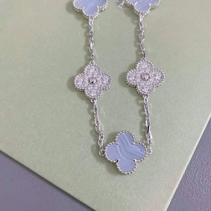 [Rani Jewelry] CLOVER 5 MOTIF PURPLE CHALCEDONY BRACELET COLLECTION