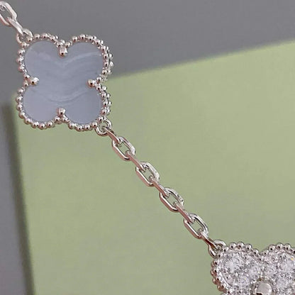 [Rani Jewelry] CLOVER 5 MOTIF PURPLE CHALCEDONY BRACELET COLLECTION