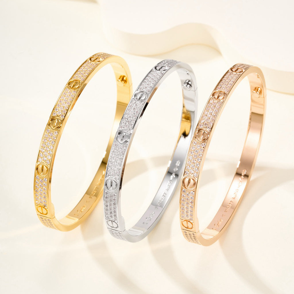[Rani Jewelry] LOVE BRACELET 4.8MM DIAMOND-PAVED