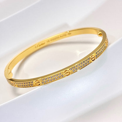 [Rani Jewelry] JUSTE Diamond & LOVE Diamond-Paved Bracelet Stack Set