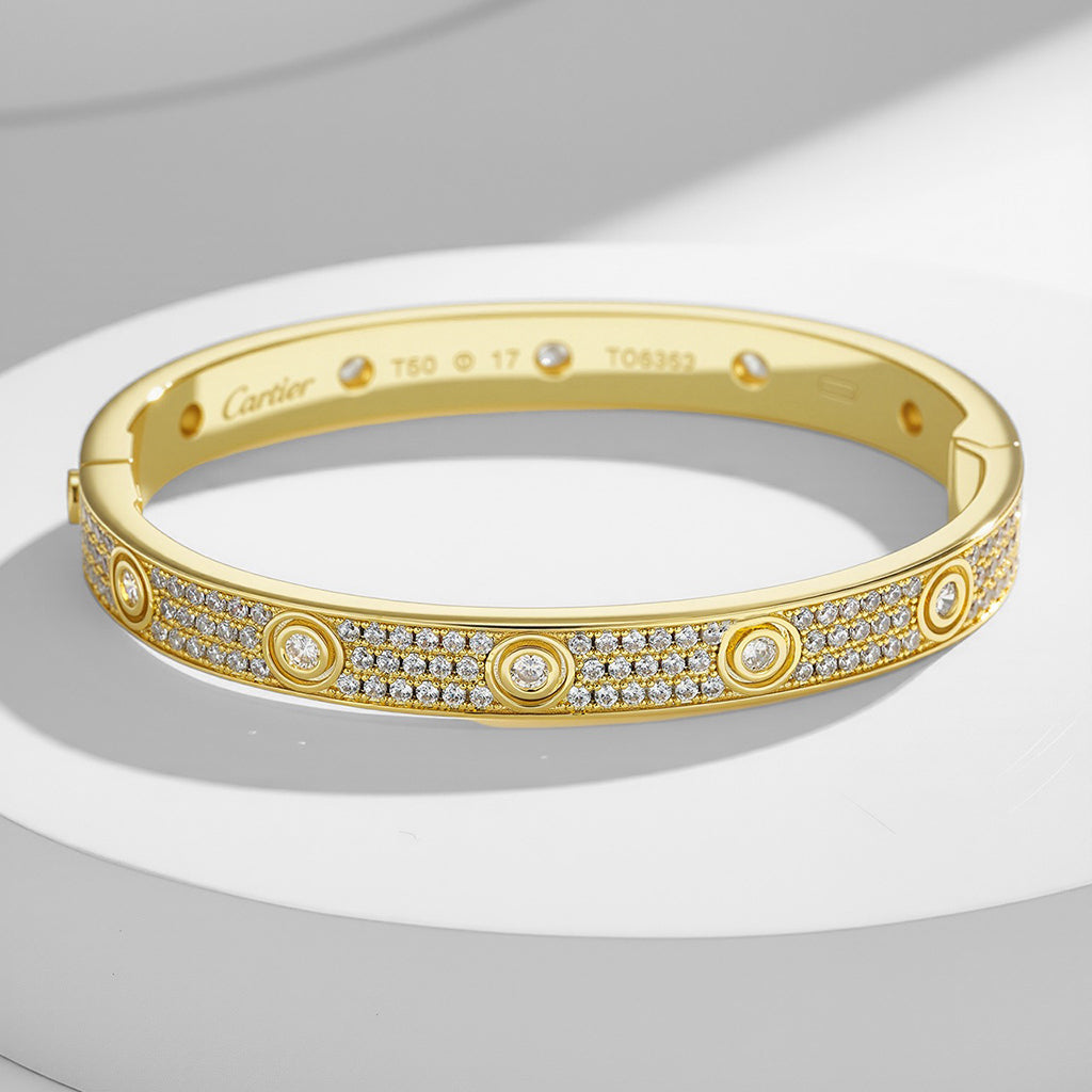 [Rani Jewelry] LOVE BRACELET 6.1MM DIAMOND-PAVED 10 BIG DIAMONDS