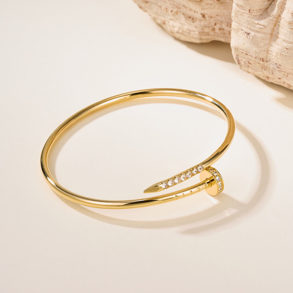 [Rani Jewelry] JUSTE Diamond & LOVE Diamond-Paved Bracelet Stack Set