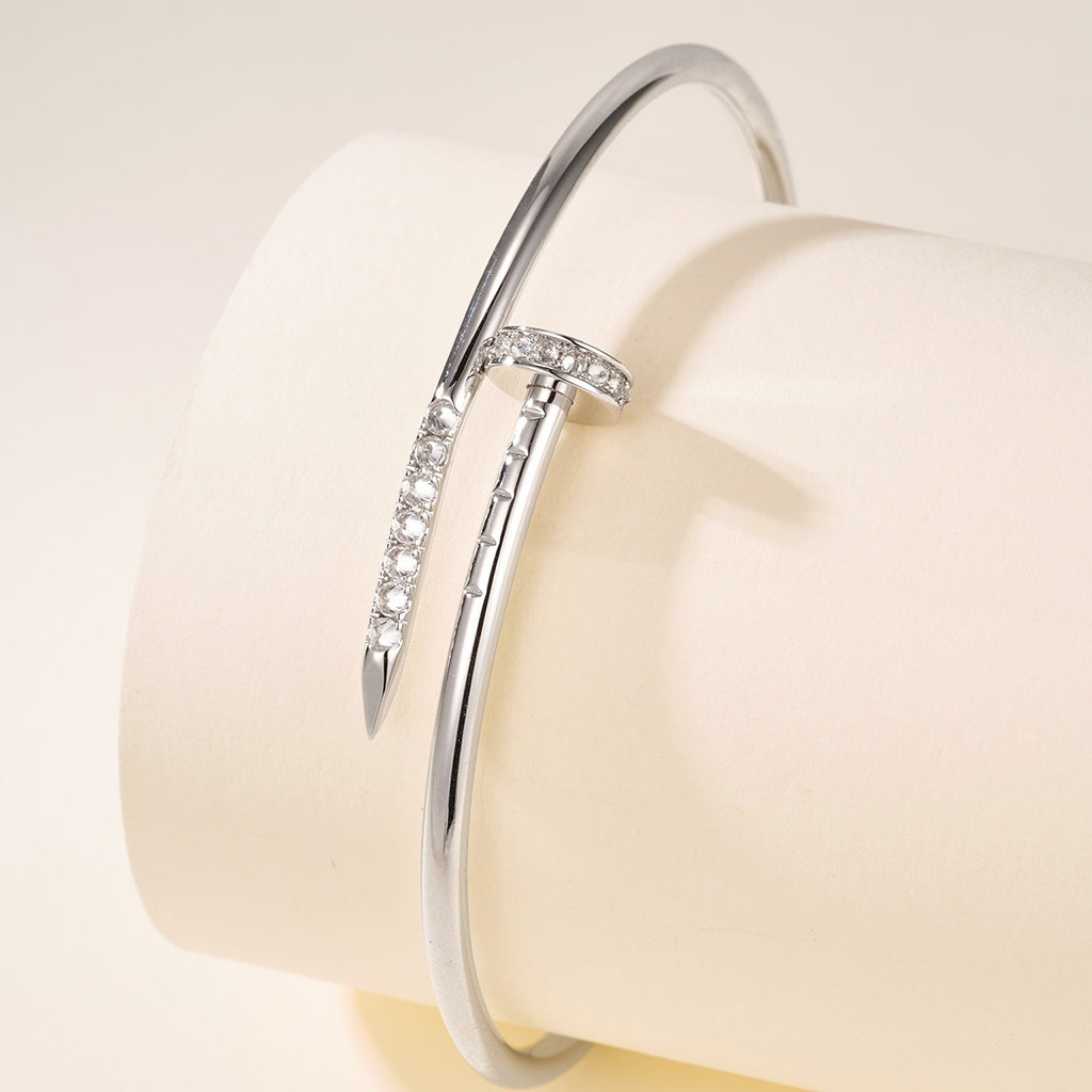 [Rani Jewelry] JUSTE Diamond & LOVE Diamond-Paved Bracelet Stack Set