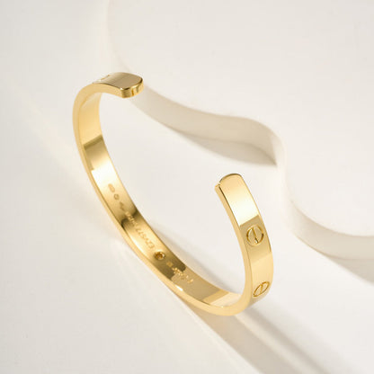 [Rani Jewelry] LOVE BRACELET 6.1MM 1 DIAMOND OPEN CUFF