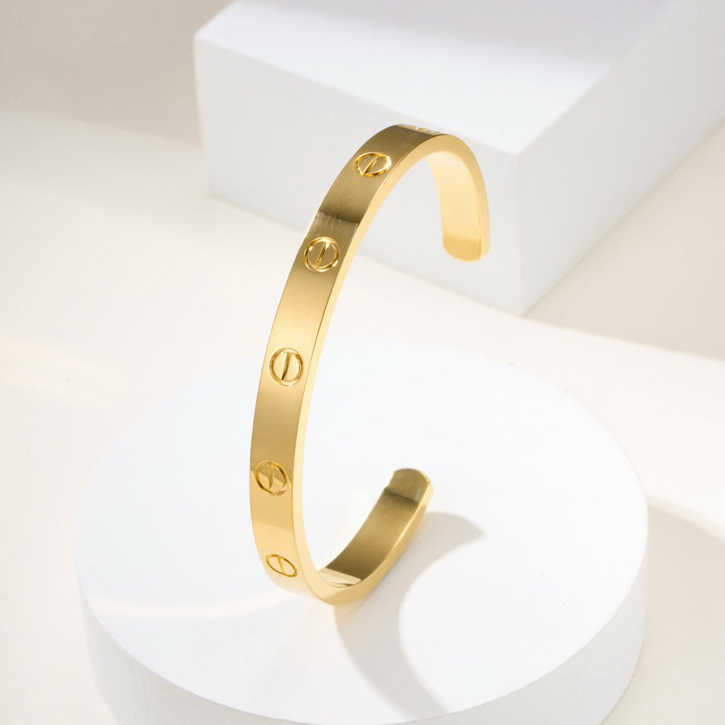 [Rani Jewelry] LOVE BRACELET 6.1MM OPEN CUFF