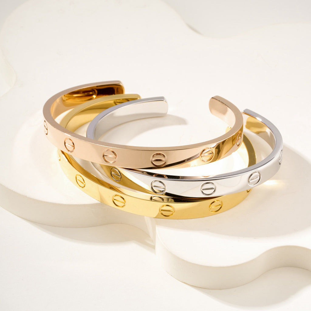 [Rani Jewelry] LOVE BRACELET 6.1MM OPEN CUFF