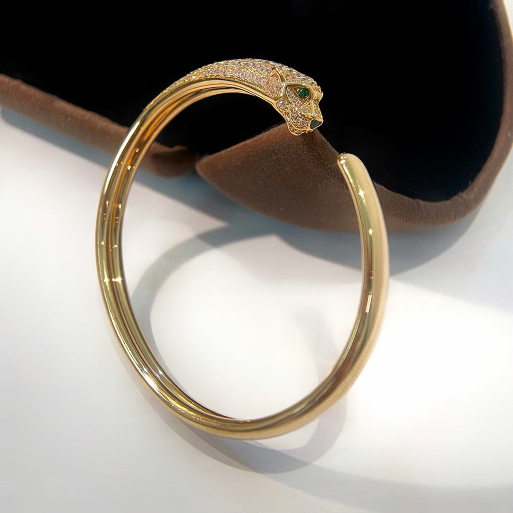[Rani Jewelry] PANTHERE HALF DIAMOND OPEN BRACELET