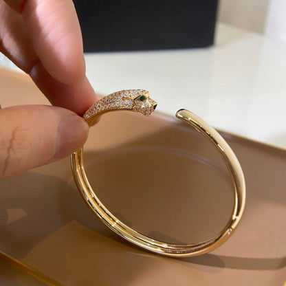 [Rani Jewelry] PANTHERE HALF DIAMOND OPEN BRACELET