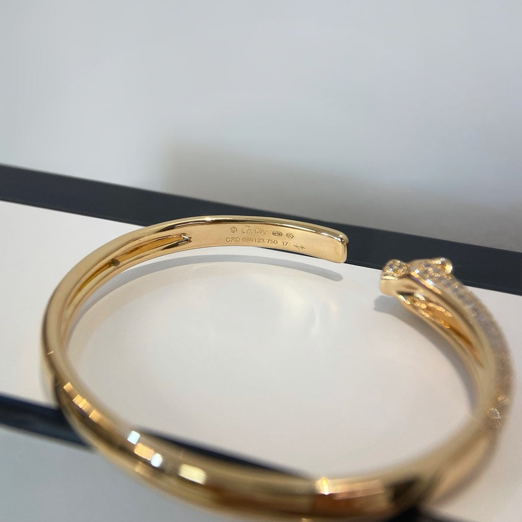 [Rani Jewelry] PANTHERE HALF DIAMOND OPEN BRACELET