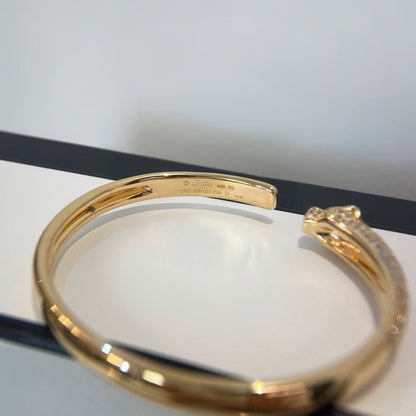[Rani Jewelry] PANTHERE HALF DIAMOND OPEN BRACELET