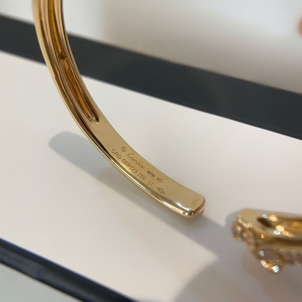 [Rani Jewelry] PANTHERE HALF DIAMOND OPEN BRACELET