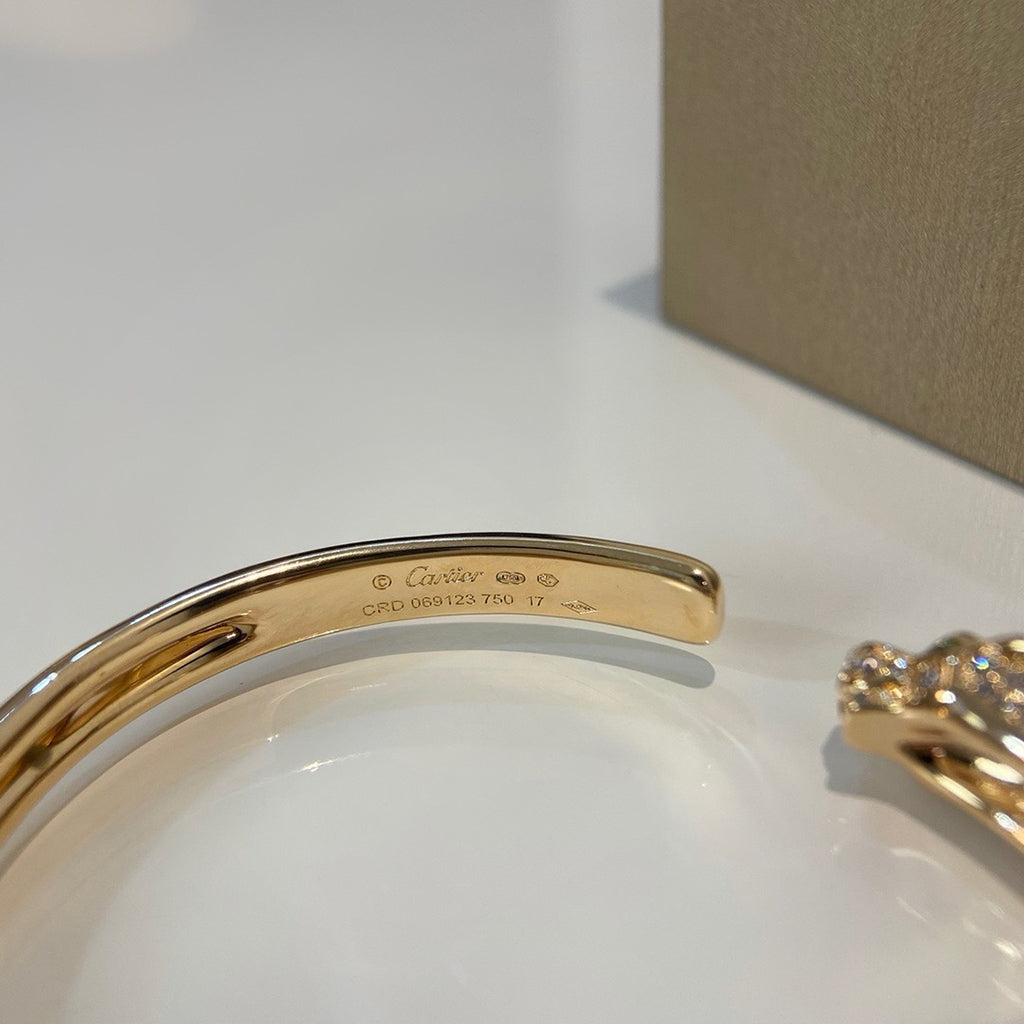 [Rani Jewelry] PANTHERE HALF DIAMOND OPEN BRACELET