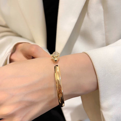 [Rani Jewelry] PANTHERE HALF DIAMOND OPEN BRACELET
