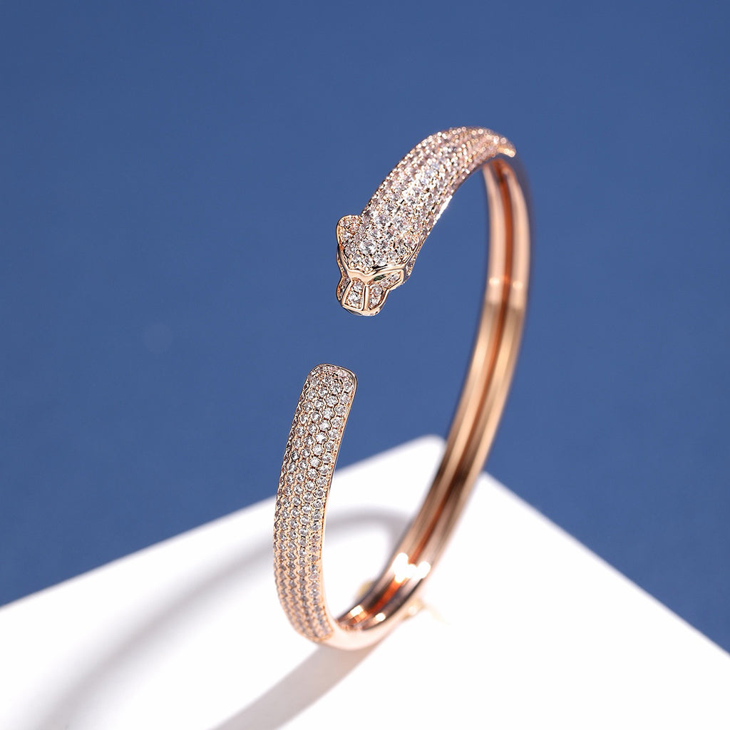 [Rani Jewelry] PANTHERE FULL DIAMOND OPEN BRACELET