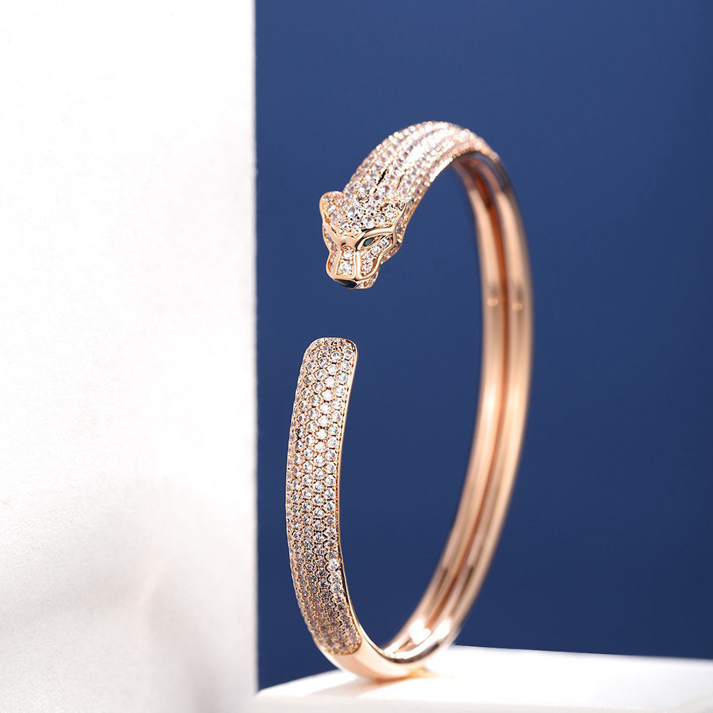 [Rani Jewelry] PANTHERE FULL DIAMOND OPEN BRACELET