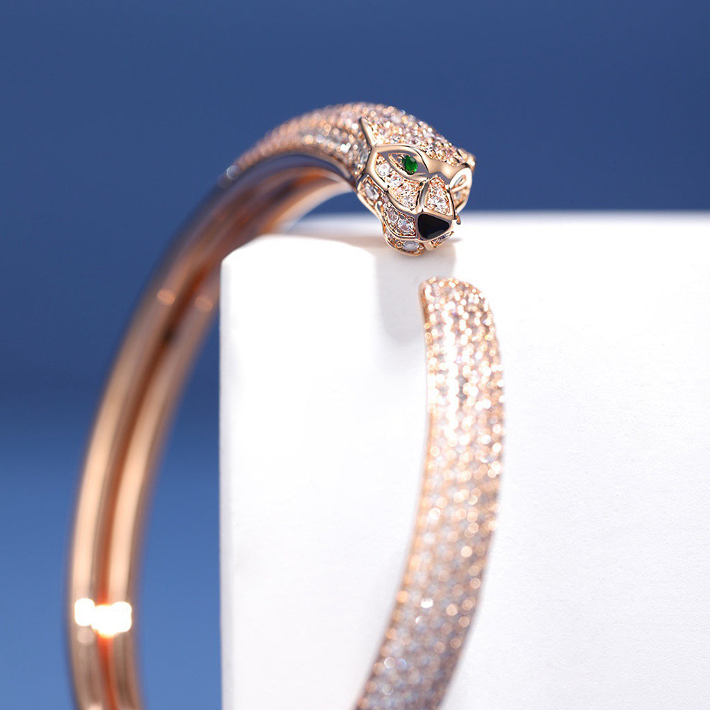 [Rani Jewelry] PANTHERE FULL DIAMOND OPEN BRACELET