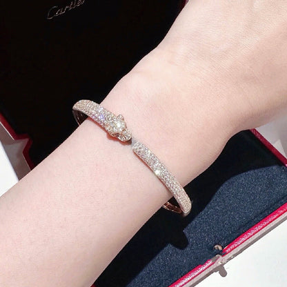[Rani Jewelry] PANTHERE FULL DIAMOND OPEN BRACELET