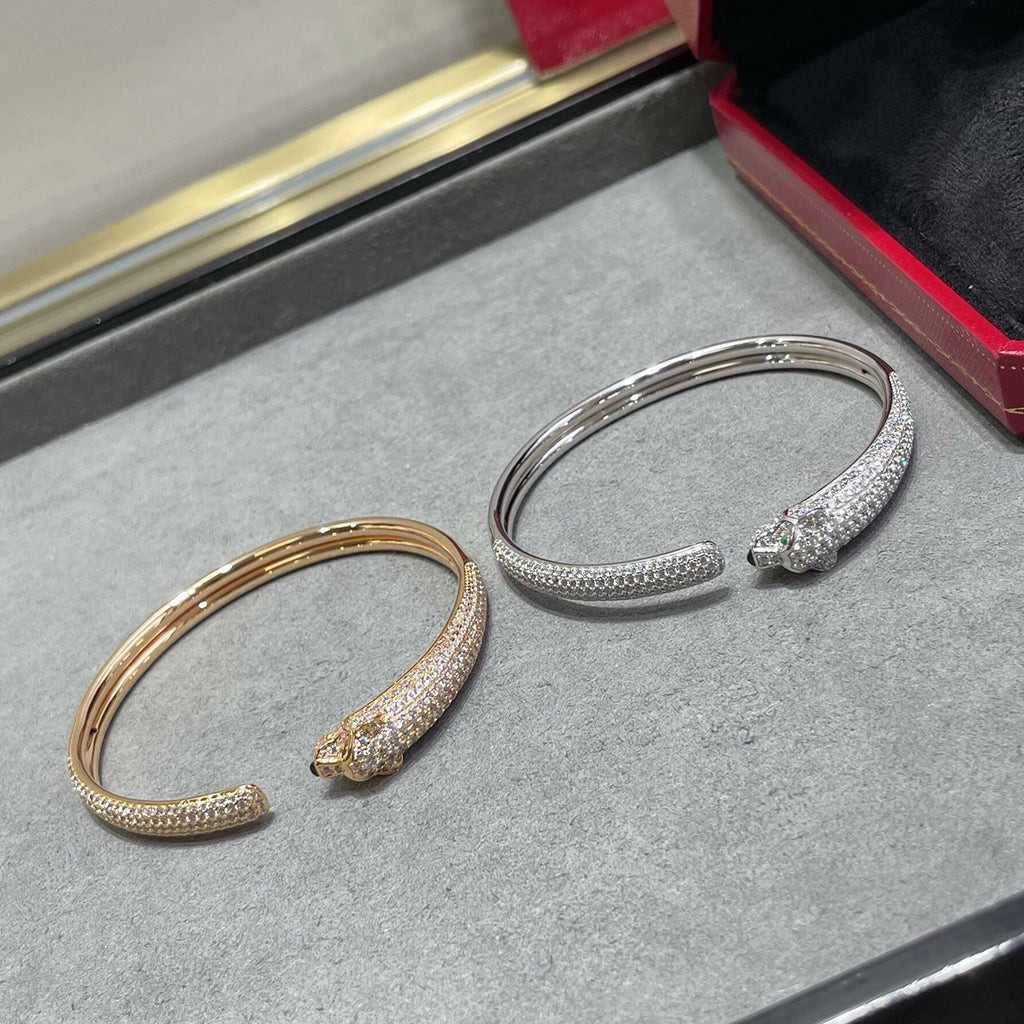 [Rani Jewelry] PANTHERE FULL DIAMOND OPEN BRACELET