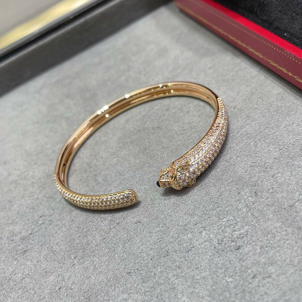 [Rani Jewelry] PANTHERE FULL DIAMOND OPEN BRACELET