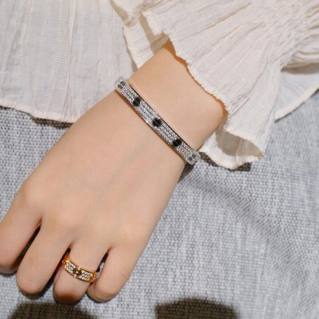 [Rani Jewelry] LOVE BRACELET 6.1MM DIAMOND-PAVED CERAMIC
