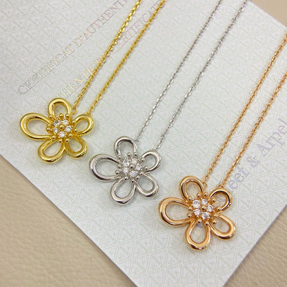 [Rani Jewelry]FLOWERLACE NECKLACE 5 DIAMONDS