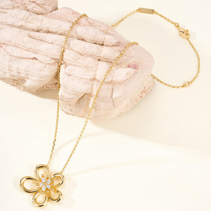 [Rani Jewelry]FLOWERLACE NECKLACE 5 DIAMONDS