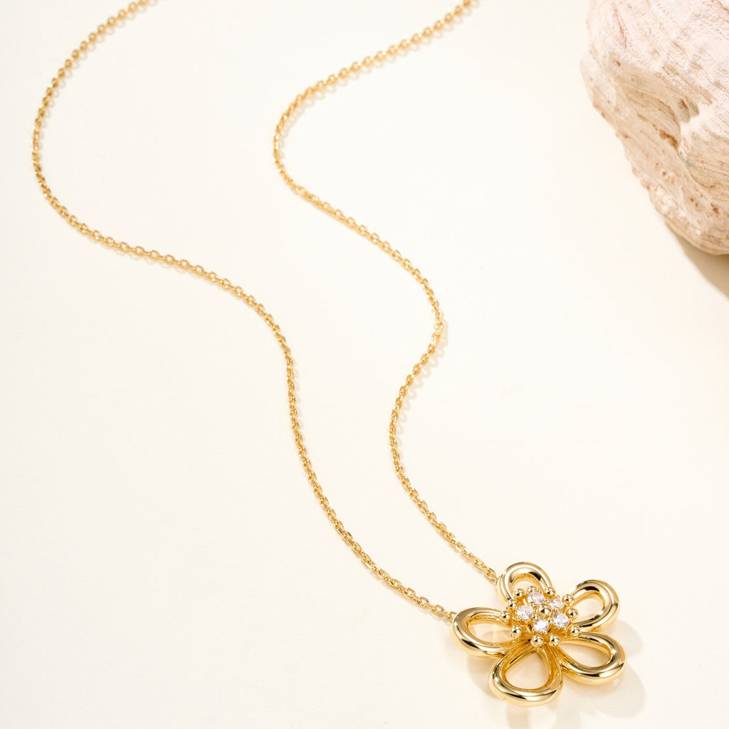 [Rani Jewelry]FLOWERLACE NECKLACE 5 DIAMONDS