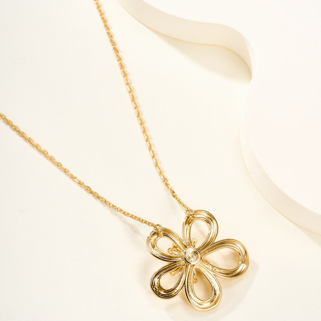 [Rani Jewelry]FLOWERLACE NECKLACE 5 DIAMONDS