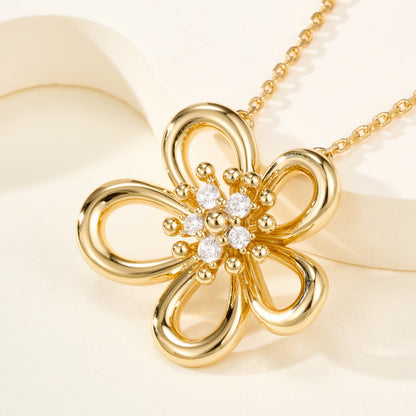 [Rani Jewelry]FLOWERLACE NECKLACE 5 DIAMONDS