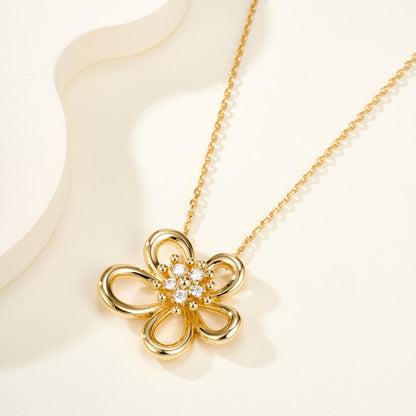 [Rani Jewelry]FLOWERLACE NECKLACE 5 DIAMONDS